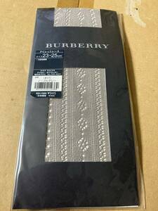 BURBERRY アイアットレース ノーブルグレー ハイソックス 靴下 hi socks バーバリー ショートストッキング short stocking 柄 編み