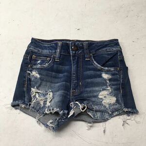 送料無料★AMERICAN EAGLE OUTFITTERS アメリカンイーグル★ダメージデニムショートパンツ★00 #50112sNj141