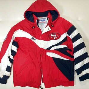 49ers 中綿ジャケット L パーカー 90ｓ ヴィンテージ スタジャン ゼブラ マルチカラー アメフト NFL PROLINE by apex one puffur jacket