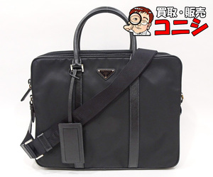 【質コニシ】【PRADA/プラダ】2WAY ビジネスバッグ ハンドバッグ 2VR368 書類バッグ 男性 メンズ ブラック 黒【送料込み】l1640b