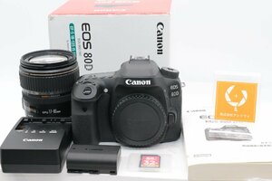 【極上品/動作保証】CANON キャノン 80D + EF-S 17-85MM (シャッター1043回、バッテリー、充電器、SDメモリー、取説、元箱付）#4170