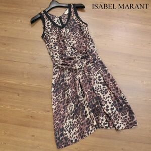 ISABEL MARANT ETOILE イザベルマラン エトワール 春夏 レオパード柄♪ ノースリーブ シルク ワンピース Sz.1　レディース　K3T00164_7#D