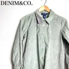 【デニムアンドコー】DENIM&CO.メンズダークグリーン厚手シャツ