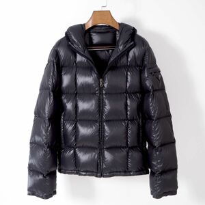 4-YF114 PRADA プラダ スポーツ トライアングルプレート ダウンジャケット ダークグレー 52 正規品 メンズ