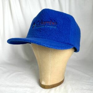 90s Columbia USA製 フリース キャップ ONESIZE ブルー 青 キャップ 帽子 コロンビア 80s オールド ビンテージ