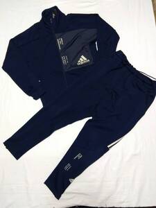 adidas アディダス ウォームアップ ジャージ 上下 セット size L ネイビー 美品 GE0380 GE0376