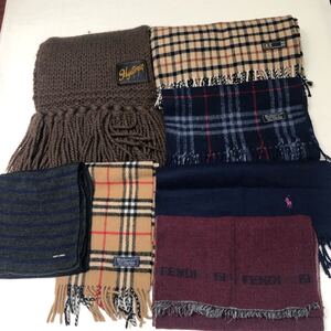 ブランド マフラー 7点セット BURBERRY SAINT JAMES FENDI DAKS Mysteric polo ralph lauren ノバチェック ウール 大判 ひざ掛け 中古品