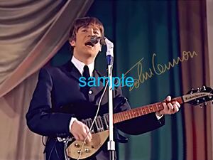 【送料無料】The Beatles 1963 ジョンレノン　サイン　フォト　写真　ポートレート　ビートルズ