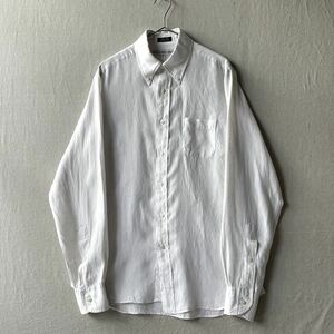 INDIVIDUALIZED SHIRTS B&Y別注 リネン ボタンダウン シャツ / 15 1/2 33 ホワイト ベージュ ネップ T4-08072-9550