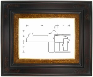 額縁 油彩額縁 油絵額縁 木製フレーム 正面型 鉄黒 サイズP40号