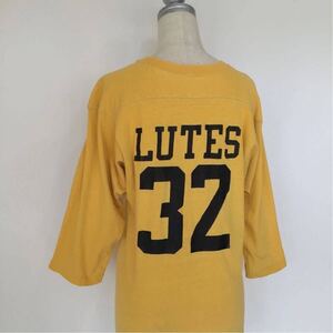 70s Champion チャンピオン PLU LUTES カレッジ フットボールTシャツ バータグ USA製 アメリカ製 / vintage ビンテージ 50s60s