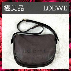 美品 送料無料 LOEWE ロエベ ヘリテージ クロスボディ ショルダーバッグ 斜め掛け 肩掛け レディース レザー ブラウン 茶色