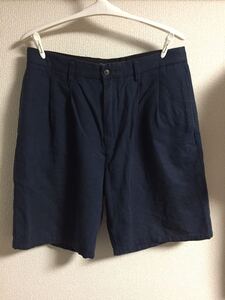 GUESS ゲス ショーツ ハーフ パンツ 32 紺色 ネイビー 55 % LINEN 麻 45% COTTON