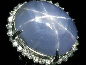 GL12157SS【1円～】新品【RK宝石】《Star Sapphire》上質非加熱スターサファイア 特大12.84ct!! 極上ダイヤモンド Pt900 高級リング ダイヤ