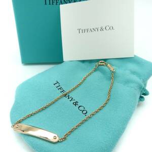 未使用 希少 Tiffany&Co. ティファニー ピンクゴールド タグチェーン ブレスレット 750 K18 AA266