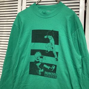 AUHO 1スタ 緑 キャラ Tシャツ 長袖 ロンT ハンターハンター アニメ 漫画 90s 00s ビンテージ 古着 卸 仕入れ kg