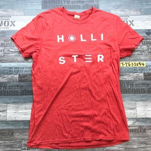 Hollister ホリスター メンズ ビッグロゴワッペン 半袖Tシャツ M 赤