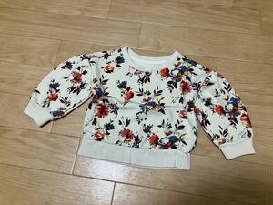 USED★babyGap【裏起毛花柄トレーナー】18-24month(90cm)