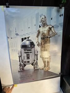 STAR WARS poster R2-D2 C-3PO スター・ウォーズ ポスター 映画 SF movie ヴィンテージポスター 1977年製　昭和レトロ　当時物　B2サイズ　