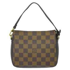 本物 ルイヴィトン LOUIS VUITTON LV トゥルースメイクアップ ダミエ エベヌ アクセサリーポーチ ハンドバッグ ブラウン N51982