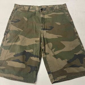 W38 CAMO USA古着 DICKIES WORK ディッキーズ カモフラージュ ショートパンツ SP104