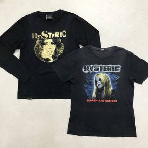 ● HYSTERIC GLAMOUR ヒステリックグラマー Tシャツ 2点 半袖 長袖 HGタグ ヒスガール バンドT ヴィンテージ 古着 日本製 sizeM 0.29kg