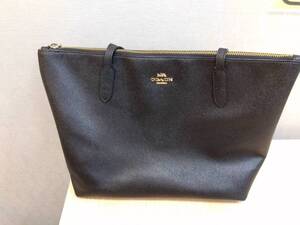 【中古】COACH レザートートバッグ 4454 ブラック コーチ レディース