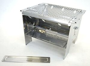 尾上製作所(ONOE) フォールディングBBQコンロII F-2527-2 ABSのテーブルで使用可 収納バッグ付き V型構造で木炭節約燃焼効率