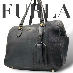 美品　FURLA フルラ　トートバッグ　A4 オールレザー　黒　ブラック