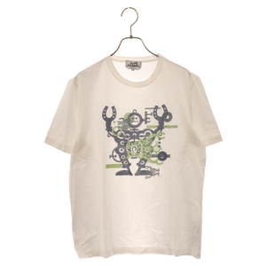 HERMES エルメス メカグラフィックプリント 半袖Tシャツ カットソー ホワイト 11-5752