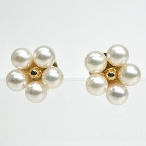 良質!!MIKIMOTO(ミキモト)◆K18 アコヤ本真珠ピアス◆J 約2.1g パール pearl pierceベビーパール EA3/EA5