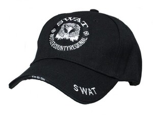 【新品】ベースボールキャップ SWAT2 米国 ミリタリーキャップ 黒色 ブラック