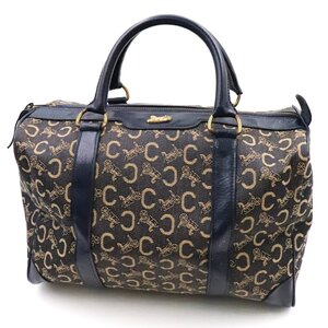 【行董】CELINE セリーヌ ミニボストン ハンドバッグ 馬車金具 Cマカダム Cサルキー キャンバス レザー ヴィンテージ AG000ABH04