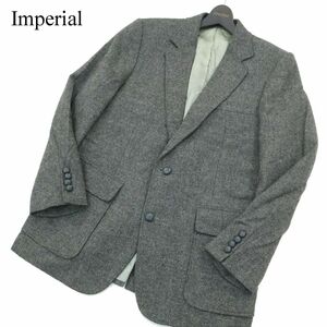 USA製★ Imperial BY HAGGAR インペリアル バイ ハガー 秋冬 ウール100% ツイード テーラード ジャケット Sz.L位　メンズ　A3T14371_B#N