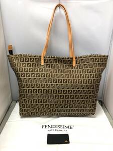 FENDI フェンディ ズッキーノ ショルダーバッグ ショルダートート キャンバス レザー 2454 8BH025 028 ブラウン ベージュ