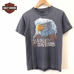 G1858-F-N◆ old ◆ Harley Davidson ハーレーダビッドソン 半袖Tシャツ カットソー シングルステッチ ◆ コットン ブラック 古着 メンズ