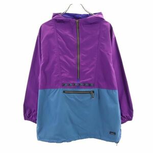 エルエルビーン 80s アウトドア ヴィンテージ ハーフジップ ナイロンジャケット XL パープル×ブルー L.L.Bean キッズ