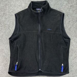 USA製 90s 00s Vintage PATAGONIA パタゴニア ヴィンテージ ジップアップ フリースベスト フルジップベスト ハイネック ブラック 黒 メンズ