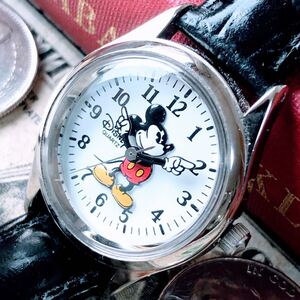 #3318【超可愛い】 ミッキーマウス 稼働品 Disney ディズニー Quartz 腕時計 レディース 動作品 クォーツ MICKEY MOUSE TIME EORKS 新電池