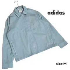 adidas アディダス ジップアップ シャツジャケット 水色 M