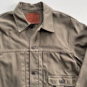 【傑作】RRL “First Edition Jacket” M ファースト 1st デニム トラッカー ジャケット グリーン カーキ Ralph Lauren ヴィンテージ