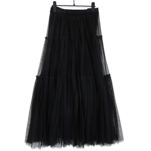 美品 STUMBLY スタンブリー チュールスカート 535-4220003 hueLe Museum Pleated Tulle スカート レディース ブラック 黒 36 71011169