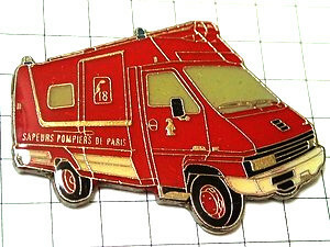 ピンバッジ・赤い消防車◆フランス限定ピンズ◆レアなヴィンテージものピンバッチ