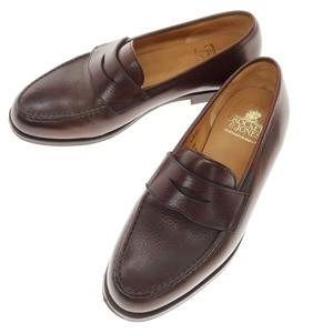 【中古】クロケットアンドジョーンズ CROCKETT&JONES BOSTON カントリーカーフ コインローファー ダークブラウン【サイズ7E】