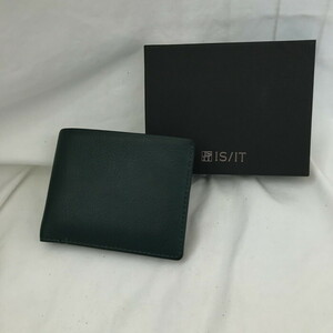 IS/IT 財布 二つ折り財布 メンズ レザー 革 グリーン [jgg]