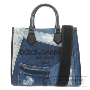 Dolce&Gabbana ドルチェアンドガッバーナ パッチワーク 2WAY ハンドバッグ デニム レディース 中古