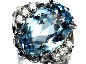 8KI14440T【売り切り】新品【RK宝石】≪Aquamarine≫ 溢れる輝き! 極上アクアマリン 大粒4.73ct 極上ダイヤモンド Pt900 高級リング ダイヤ