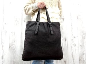 極美品 BOTTEGA VENETA ボッテガヴェネタ イントレチャート トートバッグ ハンドバッグ バッグ レザー 茶 A4収納可 2WAY メンズ 79919Y