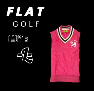 レディースL◇FLAT GOLF◇中綿入りナイロンベスト　pink