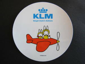 KLMオランダ航空■miffy■ミッフィー■KLM Royal Dutch Airlines■公式ステッカー